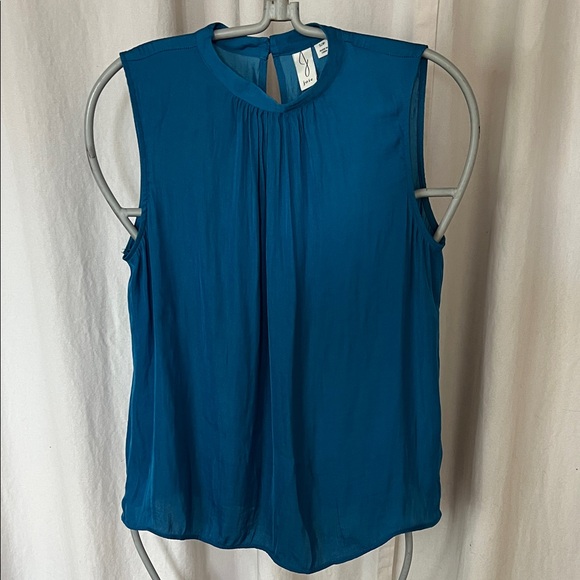 Joie Teal blue keyhole Sleeveless Blouse - Picture 1 of 7